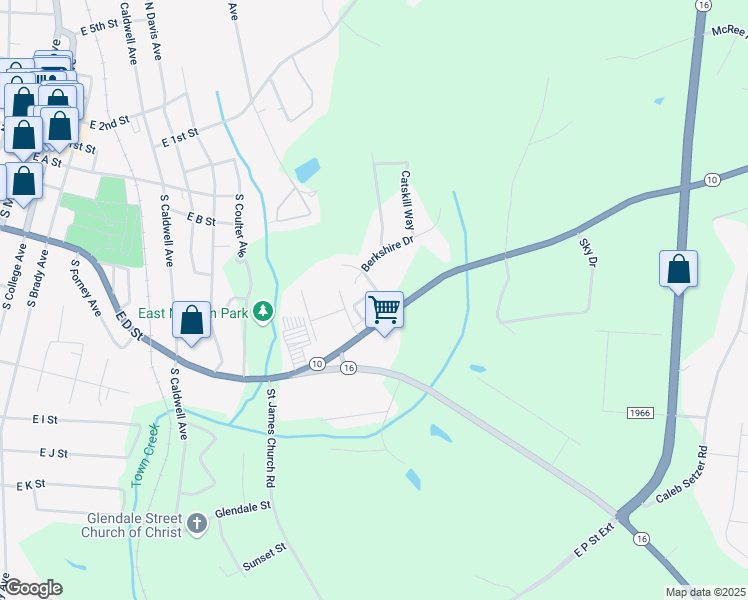 map of restaurants, bars, coffee shops, grocery stores, and more near 1466 Pocono Place in Newton