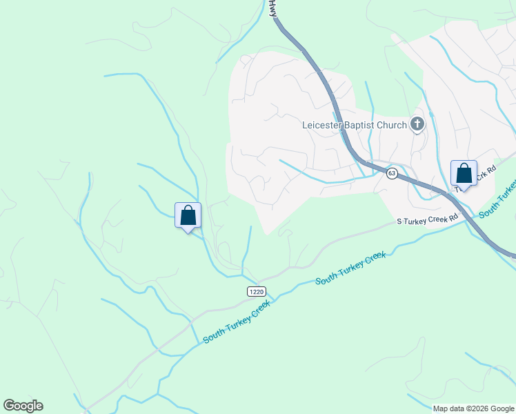 map of restaurants, bars, coffee shops, grocery stores, and more near 46 Misty Ridge Lane in Leicester