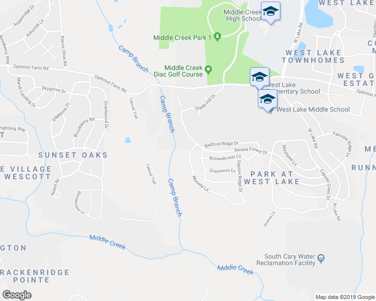 map of restaurants, bars, coffee shops, grocery stores, and more near 5529 Moneta Lane in Apex