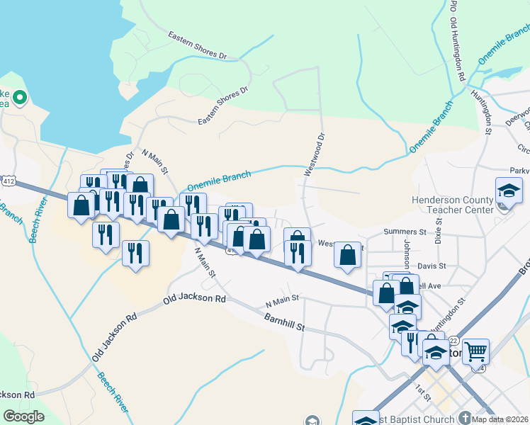 map of restaurants, bars, coffee shops, grocery stores, and more near 160 Willow Courts in Lexington