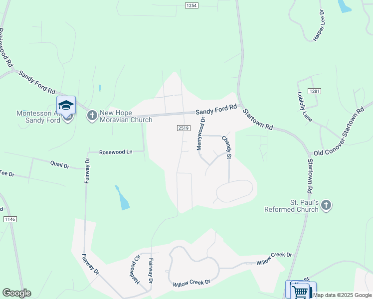 map of restaurants, bars, coffee shops, grocery stores, and more near 1140 Fairway Drive in Newton