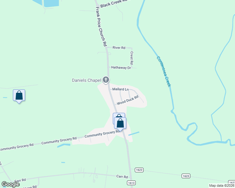 map of restaurants, bars, coffee shops, grocery stores, and more near 4808 Green Wing Road in Wilson