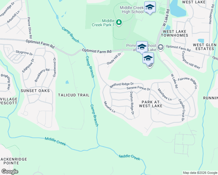 map of restaurants, bars, coffee shops, grocery stores, and more near 7304 Bedford Ridge Drive in Apex