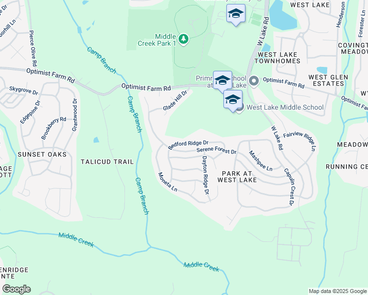 map of restaurants, bars, coffee shops, grocery stores, and more near 7265 Bedford Ridge Drive in Apex