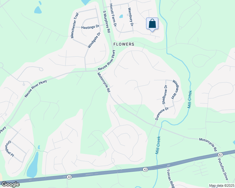 map of restaurants, bars, coffee shops, grocery stores, and more near 214 Cairnie Place in Clayton
