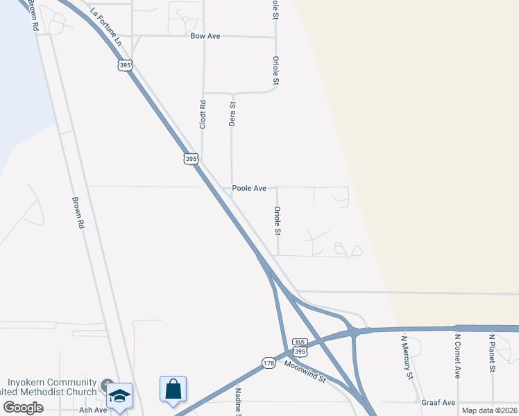 map of restaurants, bars, coffee shops, grocery stores, and more near 2004 Oriole Street in Inyokern