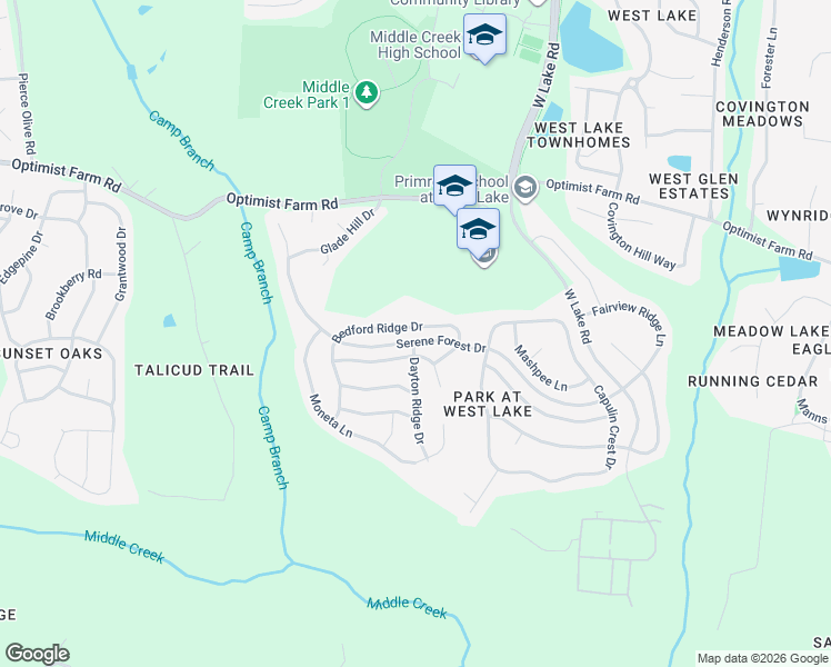 map of restaurants, bars, coffee shops, grocery stores, and more near 7237 Bedford Ridge Drive in Apex