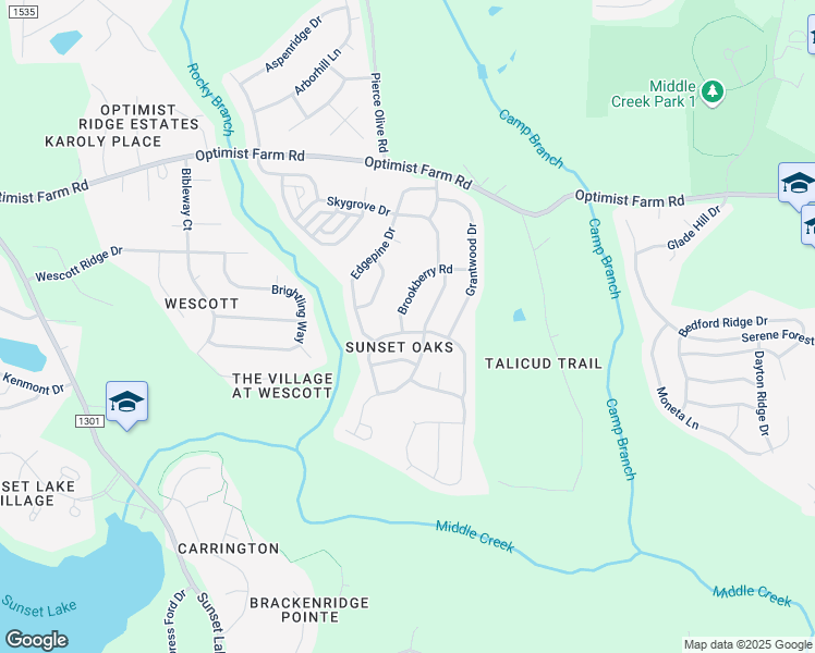 map of restaurants, bars, coffee shops, grocery stores, and more near 241 Brookberry Road in Holly Springs