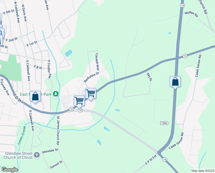 map of restaurants, bars, coffee shops, grocery stores, and more near 1517 Charlotte Highway in Newton