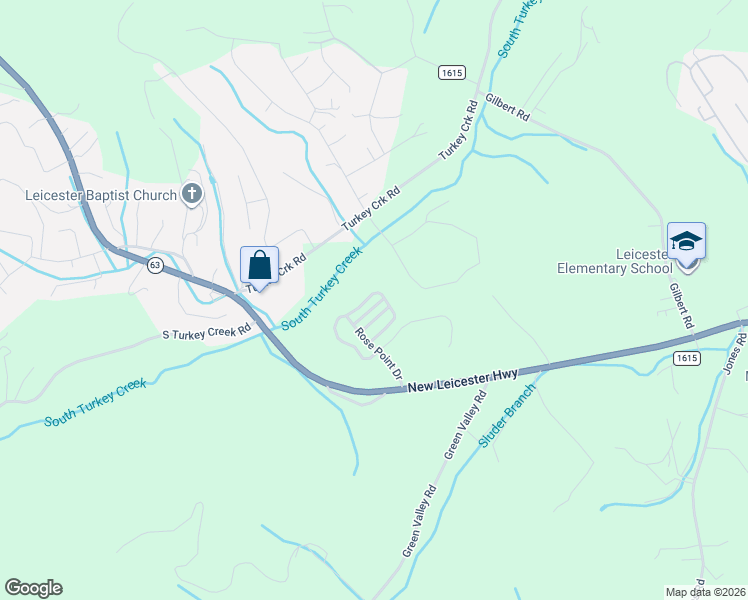 map of restaurants, bars, coffee shops, grocery stores, and more near 16 Regent Heights Road in Fletcher