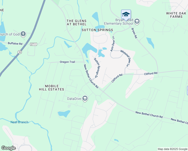 map of restaurants, bars, coffee shops, grocery stores, and more near 115 Sutton Springs Drive in Garner