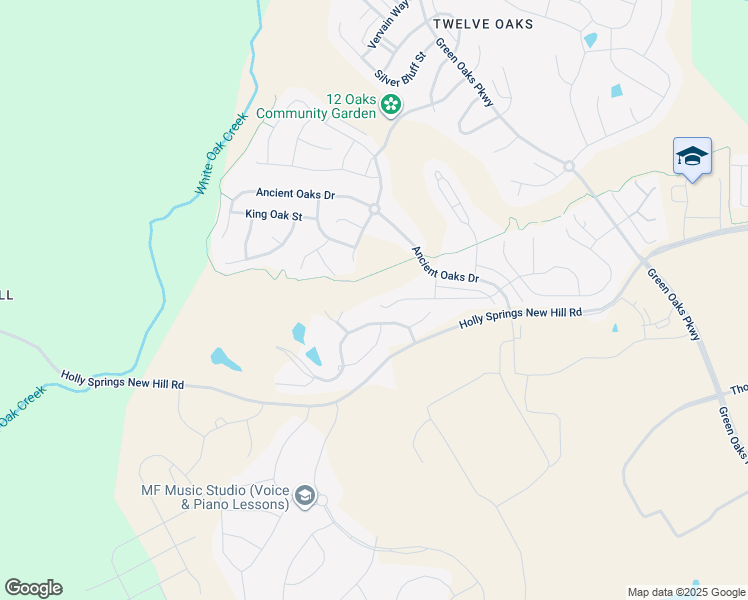map of restaurants, bars, coffee shops, grocery stores, and more near 236 Sour Mash Court in Holly Springs