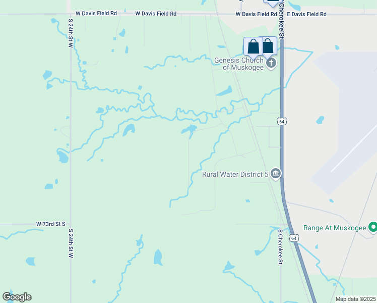 map of restaurants, bars, coffee shops, grocery stores, and more near in Muskogee