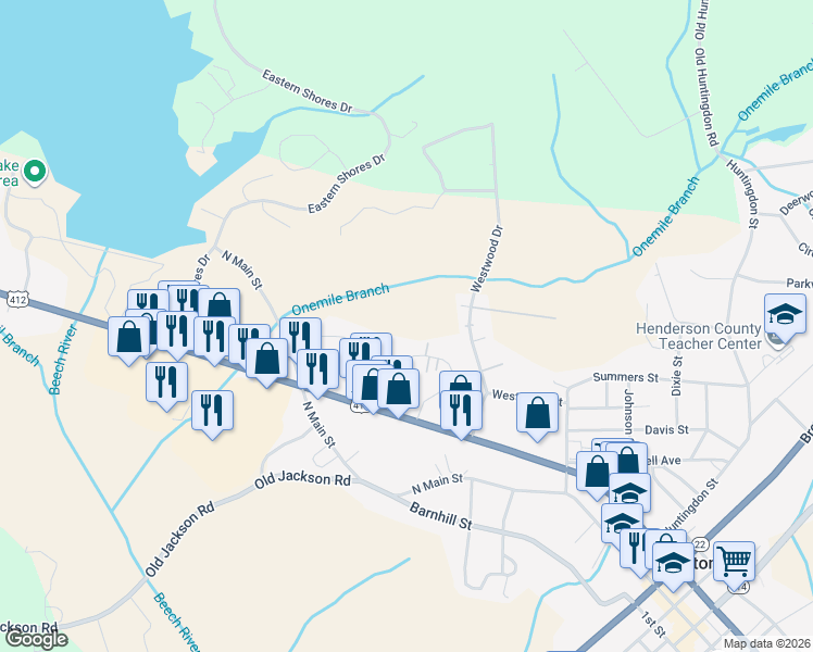 map of restaurants, bars, coffee shops, grocery stores, and more near 160 Willow Courts in Lexington