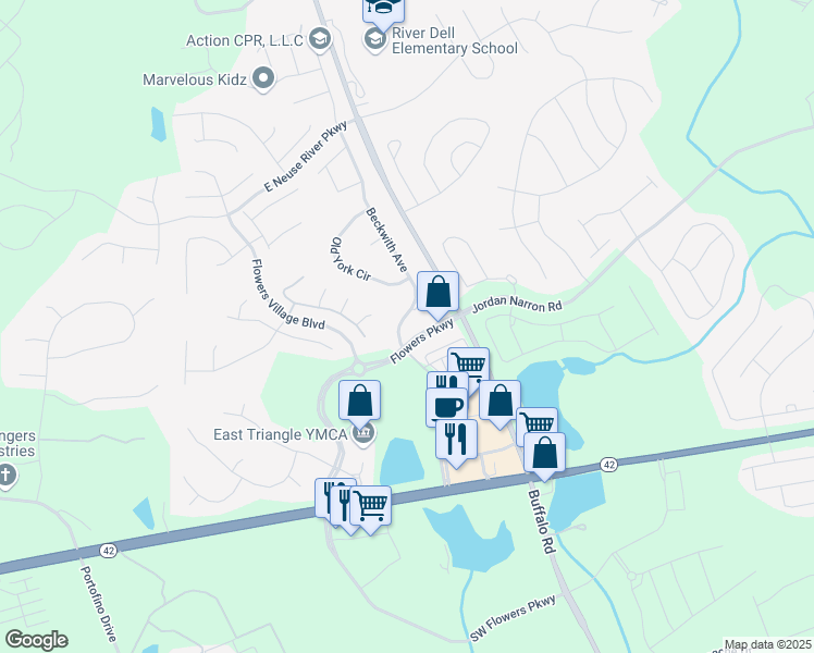 map of restaurants, bars, coffee shops, grocery stores, and more near 12 Beckwith Avenue in Clayton