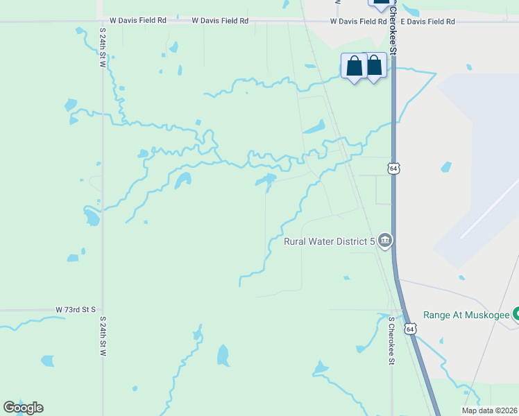map of restaurants, bars, coffee shops, grocery stores, and more near in Muskogee