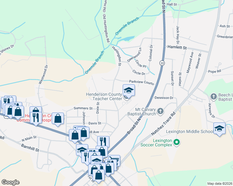 map of restaurants, bars, coffee shops, grocery stores, and more near 294 Huntingdon Street in Lexington