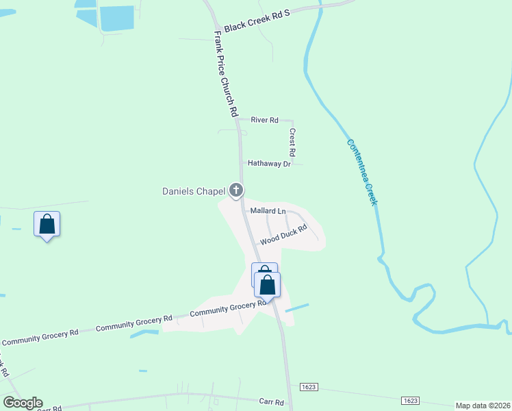 map of restaurants, bars, coffee shops, grocery stores, and more near 4809 Mallard Lane in Wilson