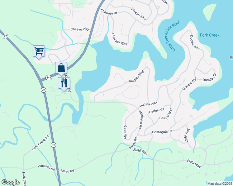 map of restaurants, bars, coffee shops, grocery stores, and more near 125 Inagehi Way in Loudon