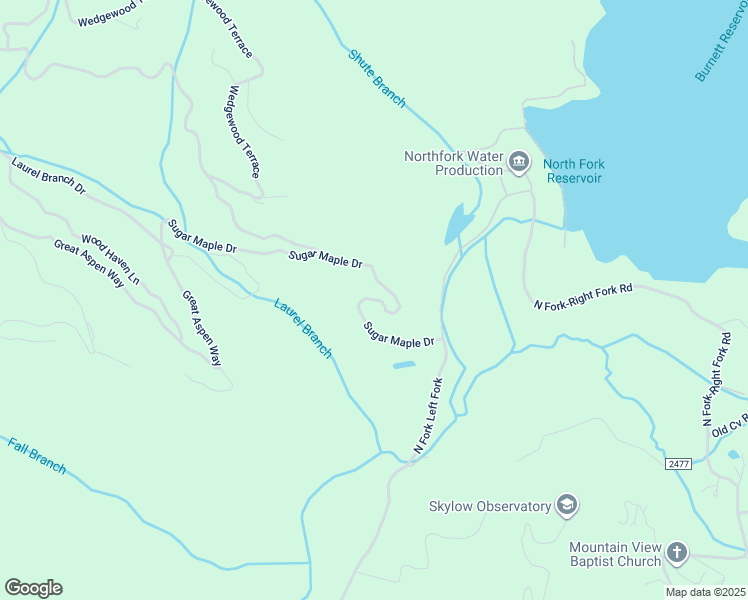 map of restaurants, bars, coffee shops, grocery stores, and more near 99999 Sugar Maple Drive in Black Mountain
