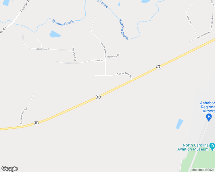 map of restaurants, bars, coffee shops, grocery stores, and more near 3010 North Carolina 49 in Asheboro