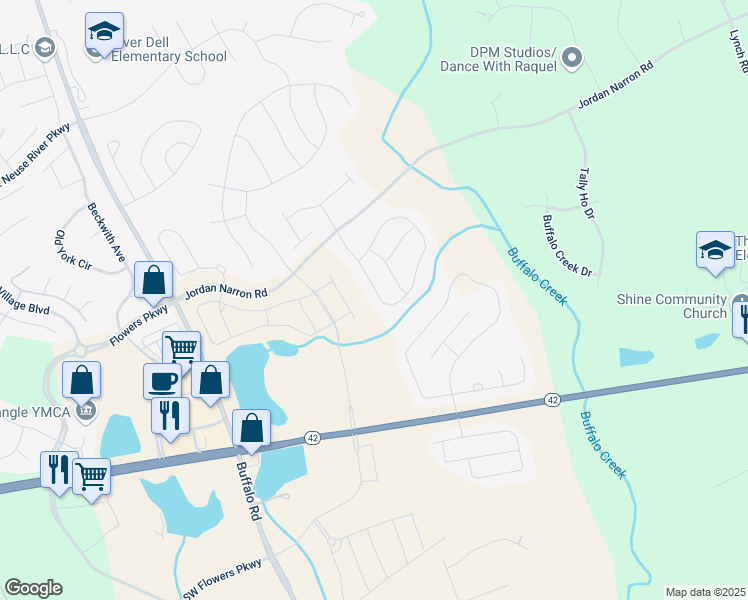 map of restaurants, bars, coffee shops, grocery stores, and more near 196 Warm Wind Drive in Selma