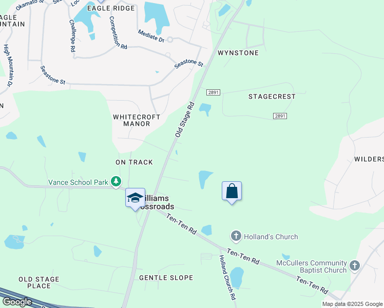 map of restaurants, bars, coffee shops, grocery stores, and more near 8601 Old Stage Road in Raleigh