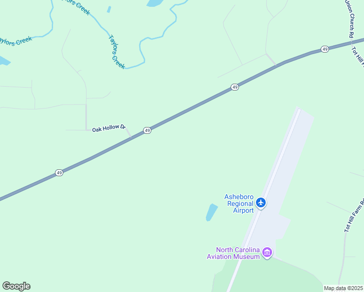 map of restaurants, bars, coffee shops, grocery stores, and more near 2717 Old North Carolina Highway 49 in Asheboro