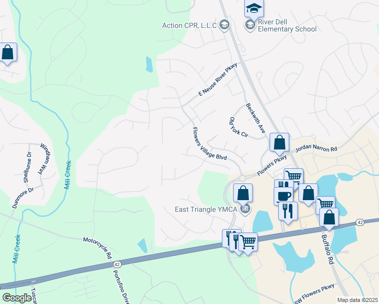 map of restaurants, bars, coffee shops, grocery stores, and more near 82 Somers Lane in Clayton