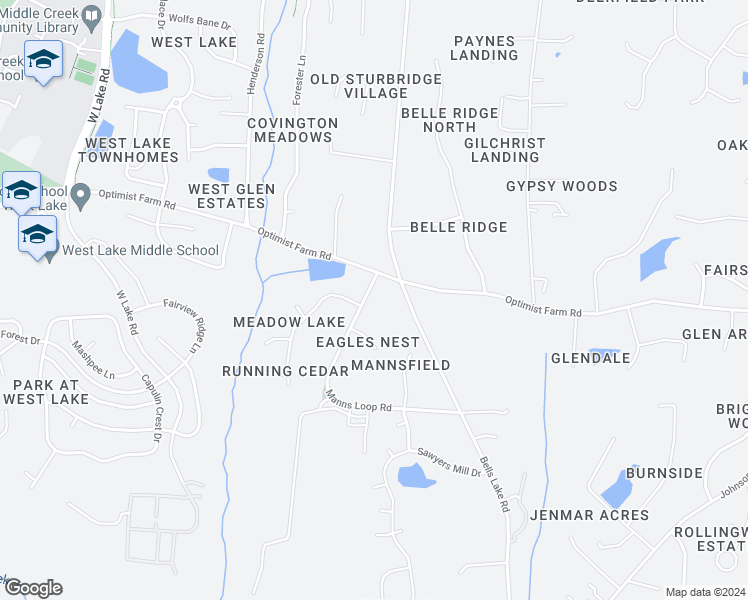 map of restaurants, bars, coffee shops, grocery stores, and more near 8509 Manns Loop Road in Apex