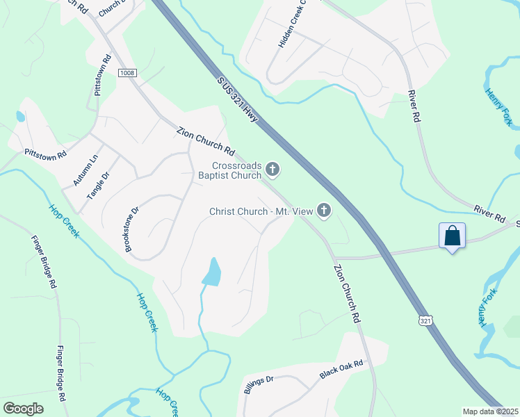 map of restaurants, bars, coffee shops, grocery stores, and more near 4059 Barnhardt Street in Hickory