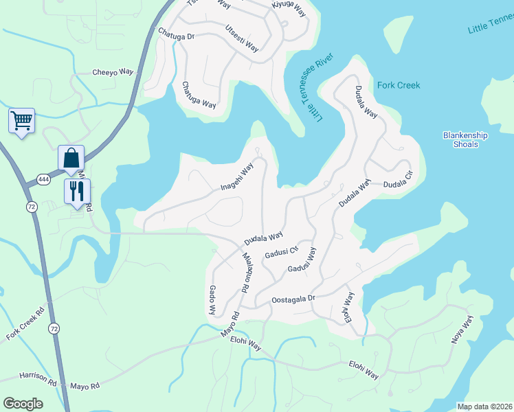 map of restaurants, bars, coffee shops, grocery stores, and more near 236 Mialaquo Circle in Loudon