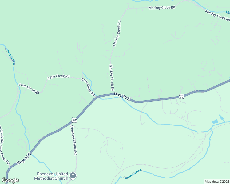 map of restaurants, bars, coffee shops, grocery stores, and more near 7338 Mackey Creek Road in Old Fort