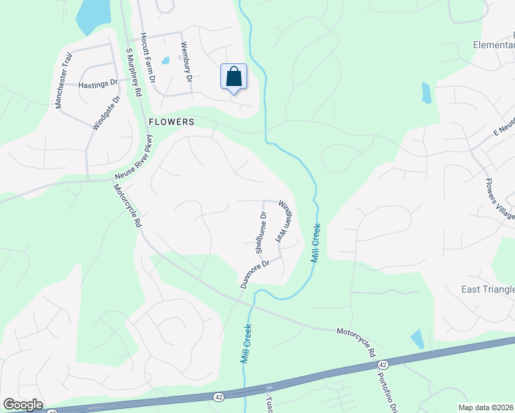 map of restaurants, bars, coffee shops, grocery stores, and more near 209 Shelburne Drive in Clayton