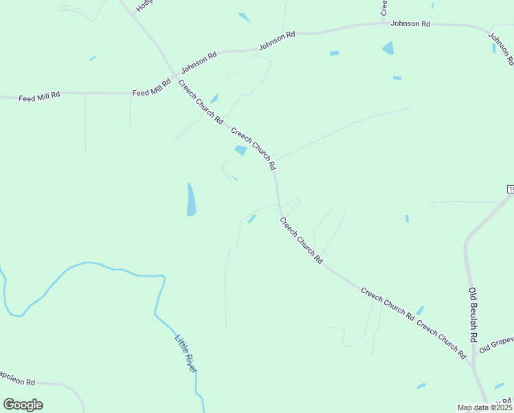 map of restaurants, bars, coffee shops, grocery stores, and more near 777 Creech Church Road in Kenly