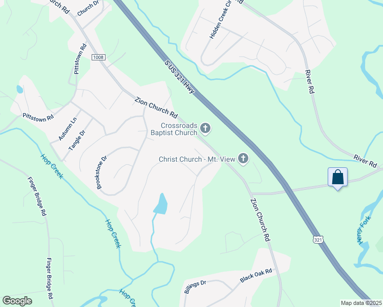 map of restaurants, bars, coffee shops, grocery stores, and more near 4059 Barnhardt Street in Hickory