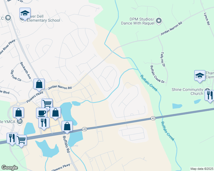 map of restaurants, bars, coffee shops, grocery stores, and more near 157 Warm Wind Drive in Selma