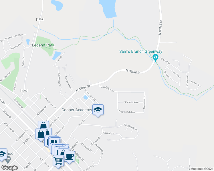 map of restaurants, bars, coffee shops, grocery stores, and more near 140 Oakdale Avenue in Clayton