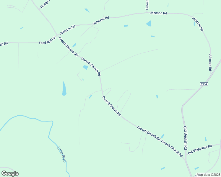 map of restaurants, bars, coffee shops, grocery stores, and more near 722 Creech Church Road in Kenly