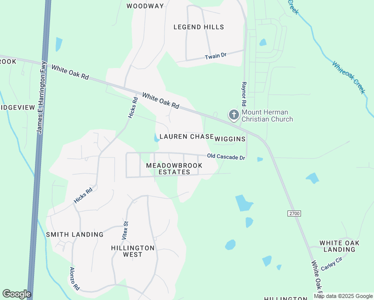 map of restaurants, bars, coffee shops, grocery stores, and more near 9012 Old Cascade Drive in Garner