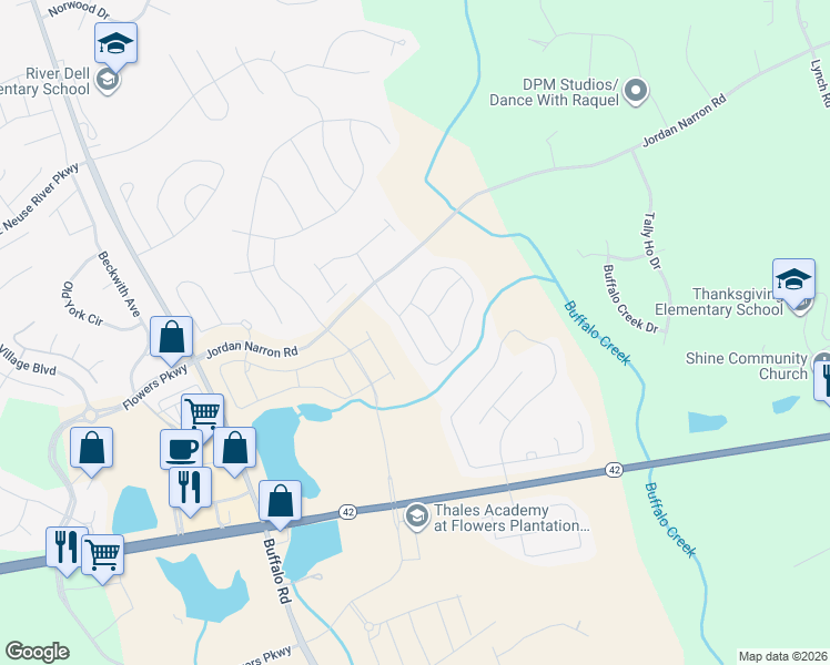 map of restaurants, bars, coffee shops, grocery stores, and more near 137 Warm Wind Drive in Selma