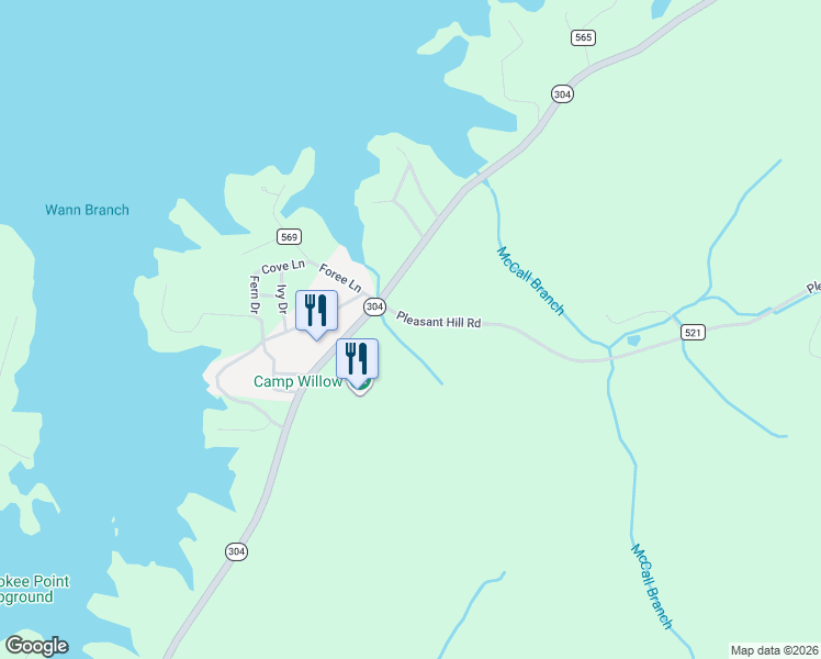 map of restaurants, bars, coffee shops, grocery stores, and more near 3043 Tennessee 304 in Ten Mile