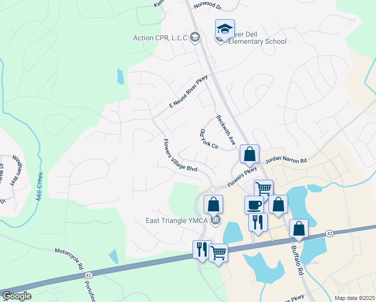 map of restaurants, bars, coffee shops, grocery stores, and more near 88 White Pine Drive in Clayton
