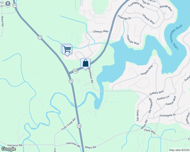 map of restaurants, bars, coffee shops, grocery stores, and more near 128 Kanutsu Lane in Loudon