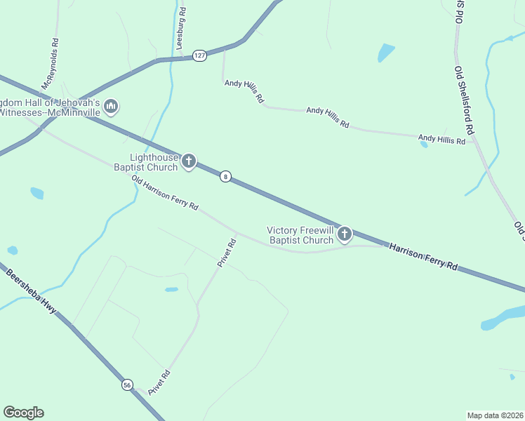 map of restaurants, bars, coffee shops, grocery stores, and more near 1746 Harrison Ferry Road in McMinnville