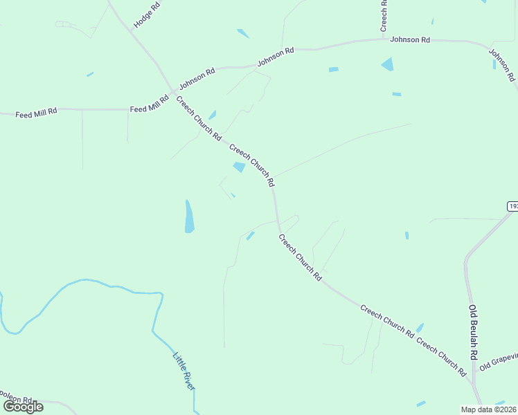 map of restaurants, bars, coffee shops, grocery stores, and more near 777 Creech Church Road in Kenly