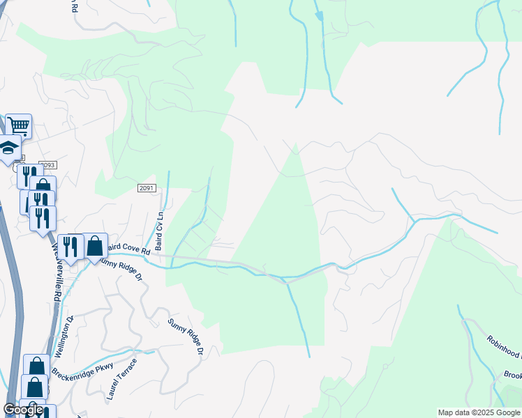 map of restaurants, bars, coffee shops, grocery stores, and more near in Woodfin