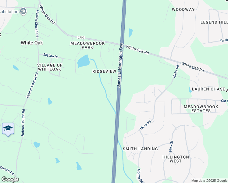 map of restaurants, bars, coffee shops, grocery stores, and more near 4211 Battle Field Drive in Garner
