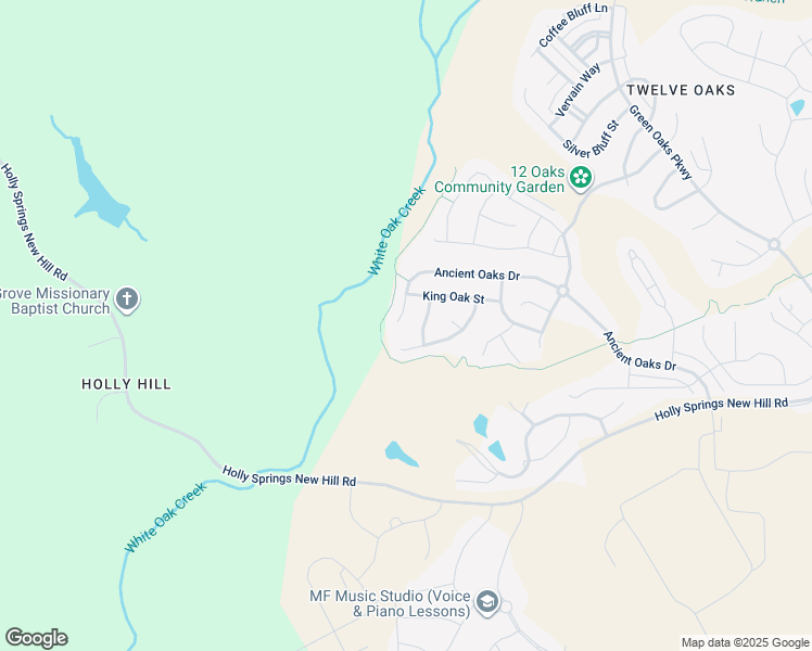 map of restaurants, bars, coffee shops, grocery stores, and more near 813 Ancient Oaks Drive in Holly Springs