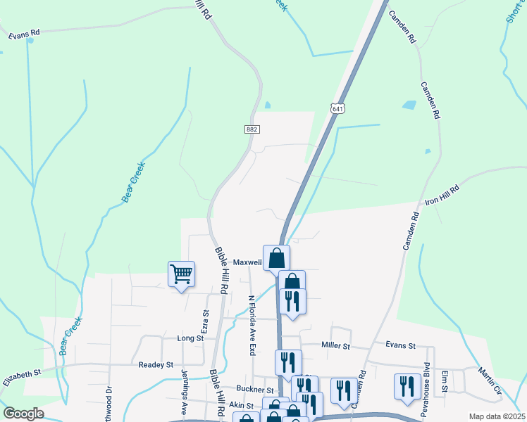 map of restaurants, bars, coffee shops, grocery stores, and more near 92 Kensington Place in Parsons